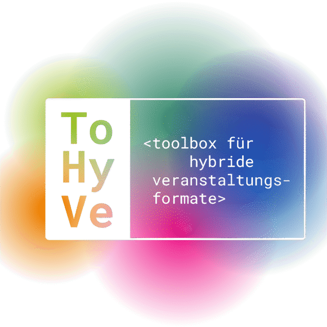 Logo ToHyVe, Hintergrund bunte Farben, Weißes Logo